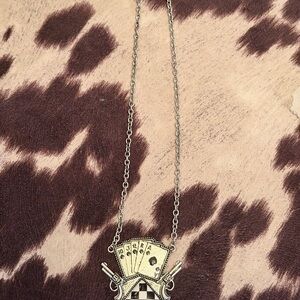 Unique Silver Playing Cards Necklace